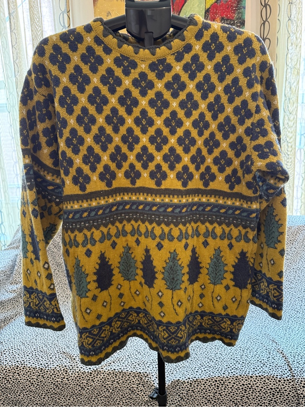 Vintage Esprit Patterned Crewneck Sweater